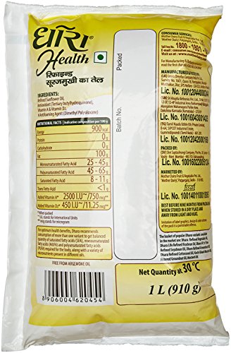 Dhara Health Refined Sunflower Oil 1ltr