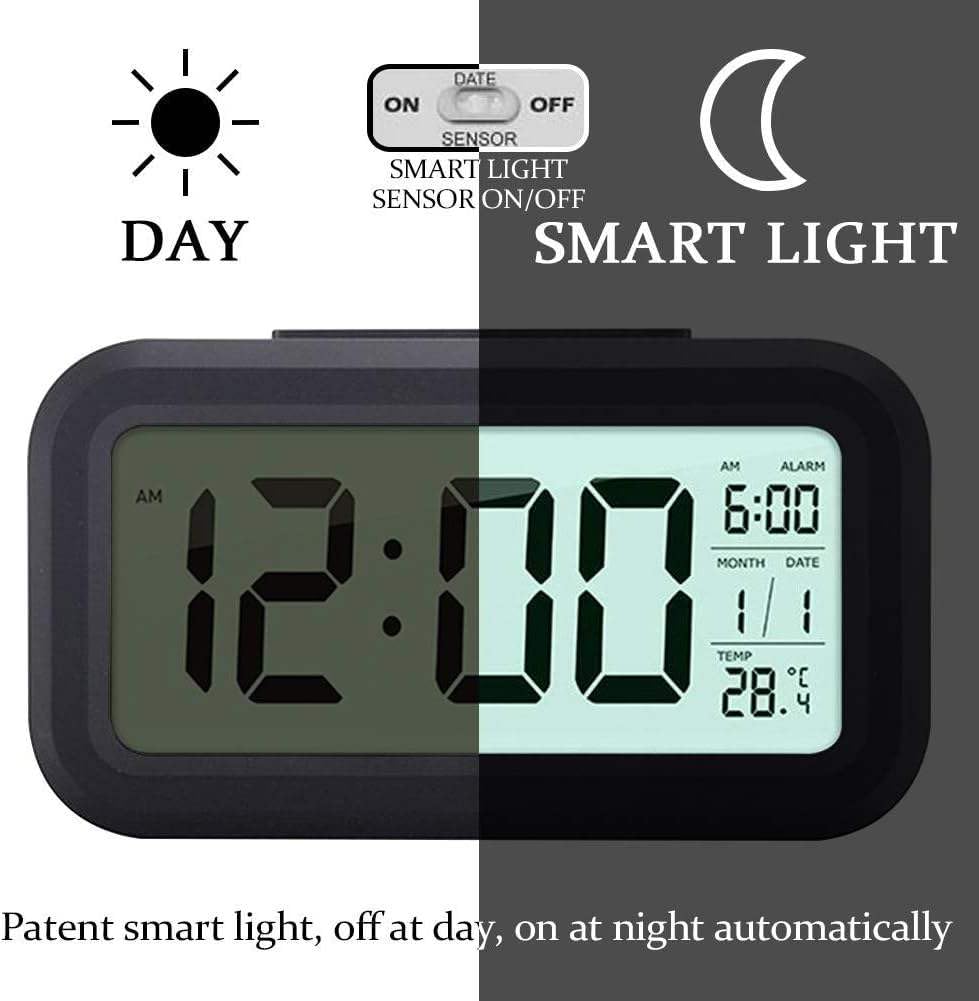 Digital LCD Alarm Clock with Backlight (1 Pc)