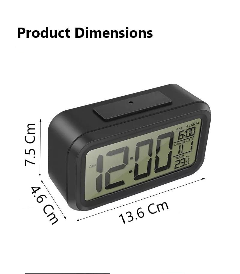 Digital LCD Alarm Clock with Backlight (1 Pc)