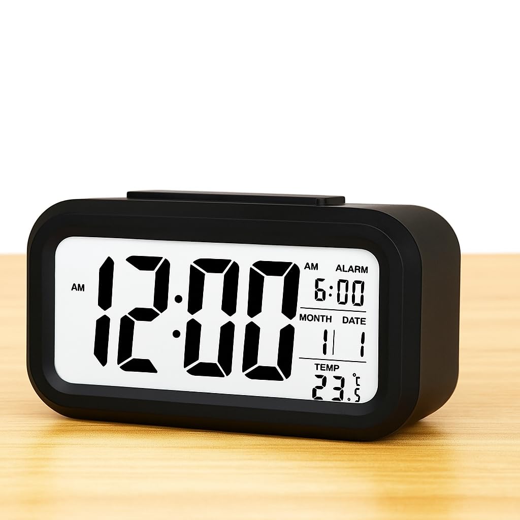 Digital LCD Alarm Clock with Backlight (1 Pc)