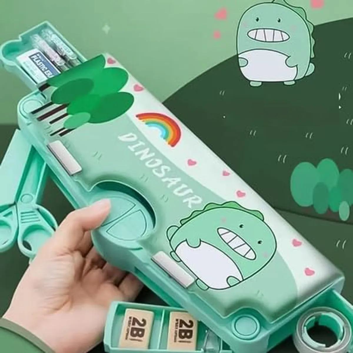 Dinosaur Multi-Functional Pencil Box with Compartments