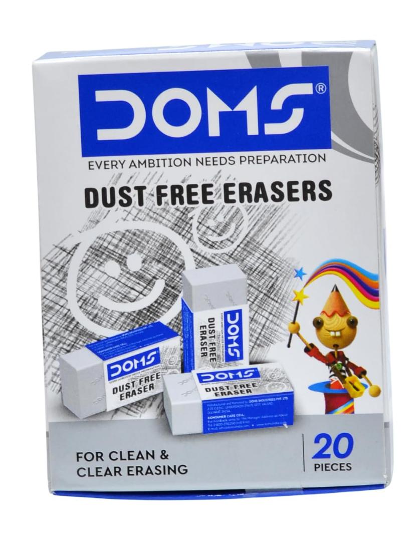 DOMS Eraser Pack of 20|Blue