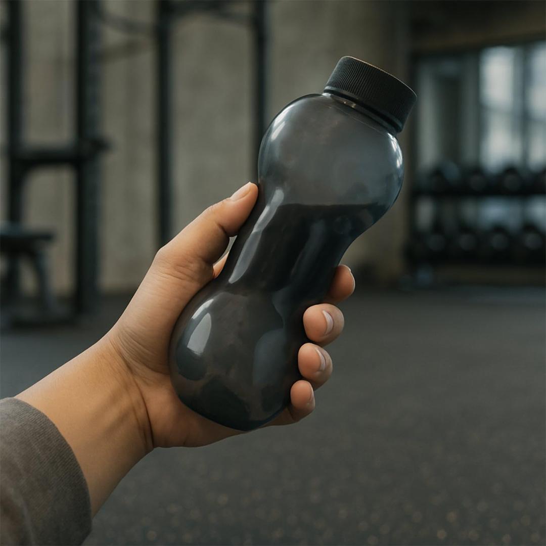 Dumbbell Gym Water Bottle 550ml - Leakproof & Portable