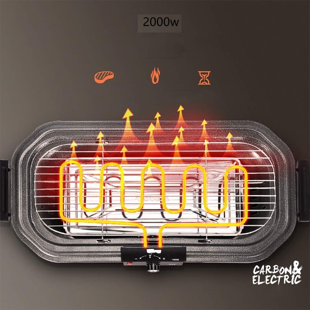Electric Barbecue Grill - Compact Indoor/Outdoor BBQ Grill with Temperature Control
