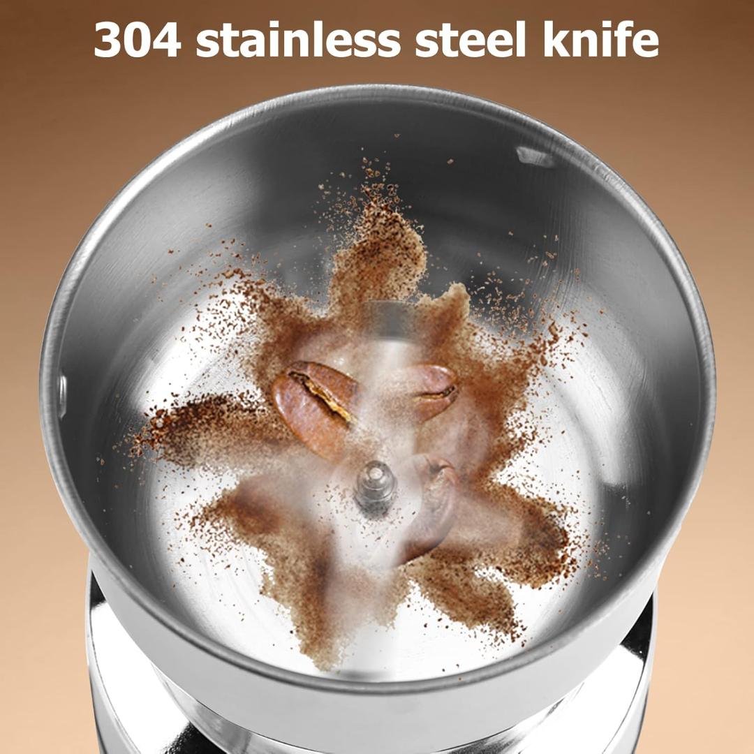 Electric Coffee Grinder - 300ml Stainless Steel Grinding Cup