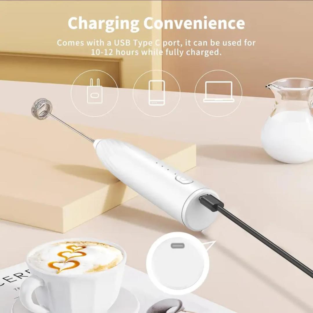 Electric Handheld Milk Wand Mixer Frother Latte Coffee Hot (Battery Not Included)