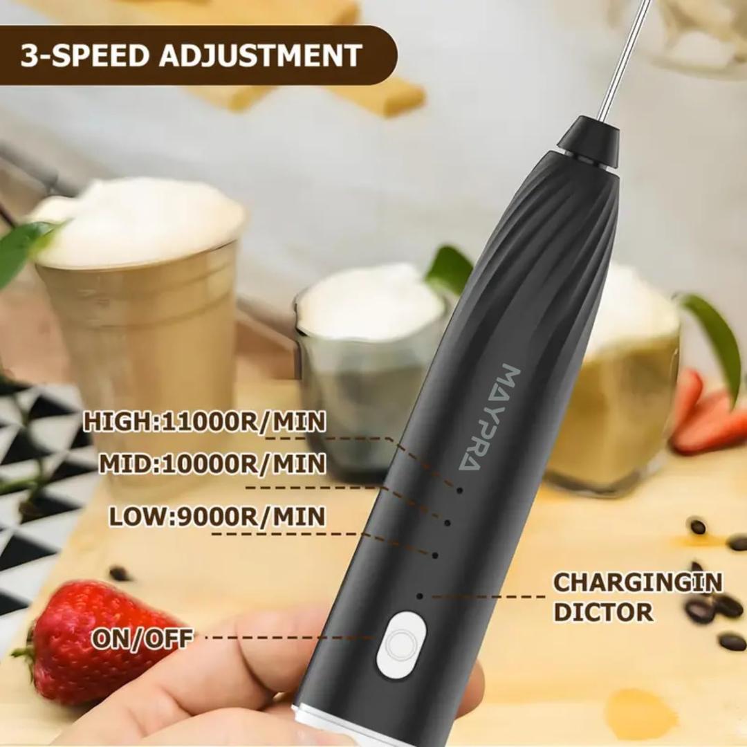 Electric Handheld Milk Wand Mixer Frother Latte Coffee Hot (Battery Not Included)