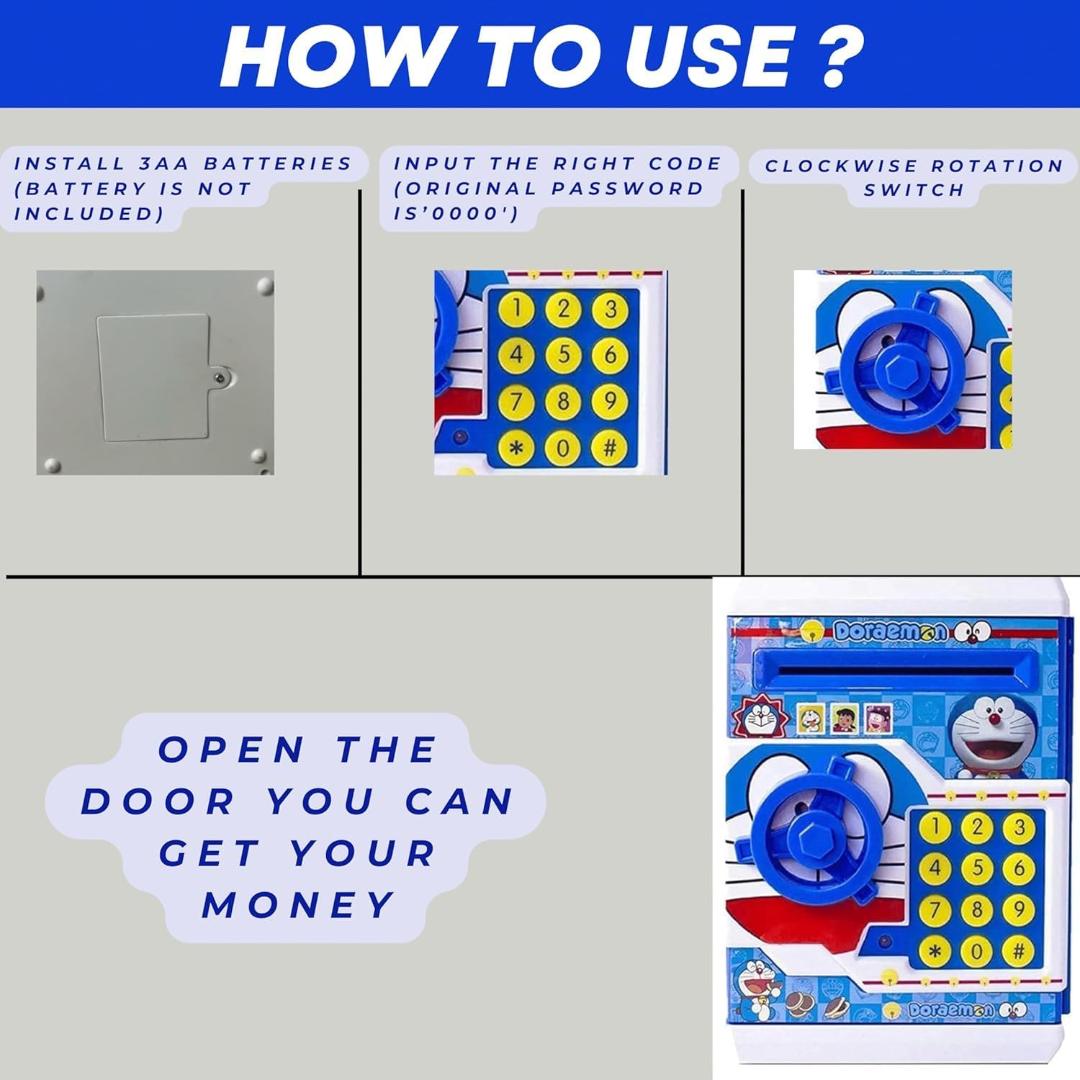 Electronic Piggy Bank ATM with Password for Kids Savings