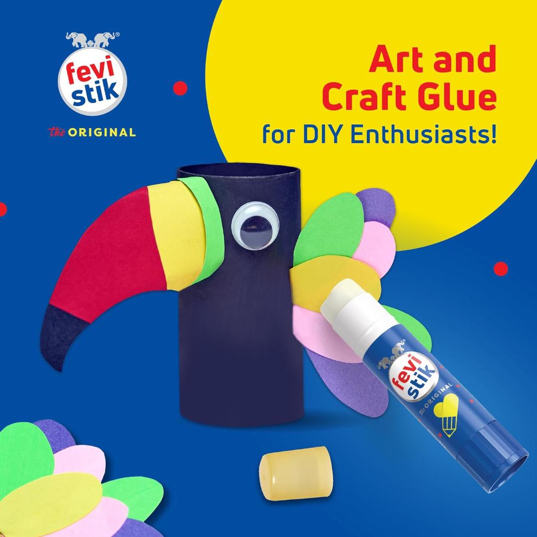 Fevistik Glue Stick 25g, Pack of 3 | Multi-Purpose Glue Stick for School Projects, Art & Craft, DIY | Suitable for School & Office Activities | Easy to Use
