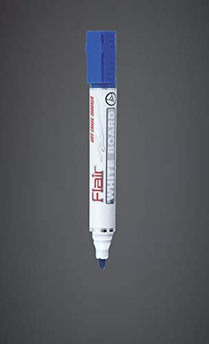 Flair White Board Bold Marker (Blue & Black) with Duster