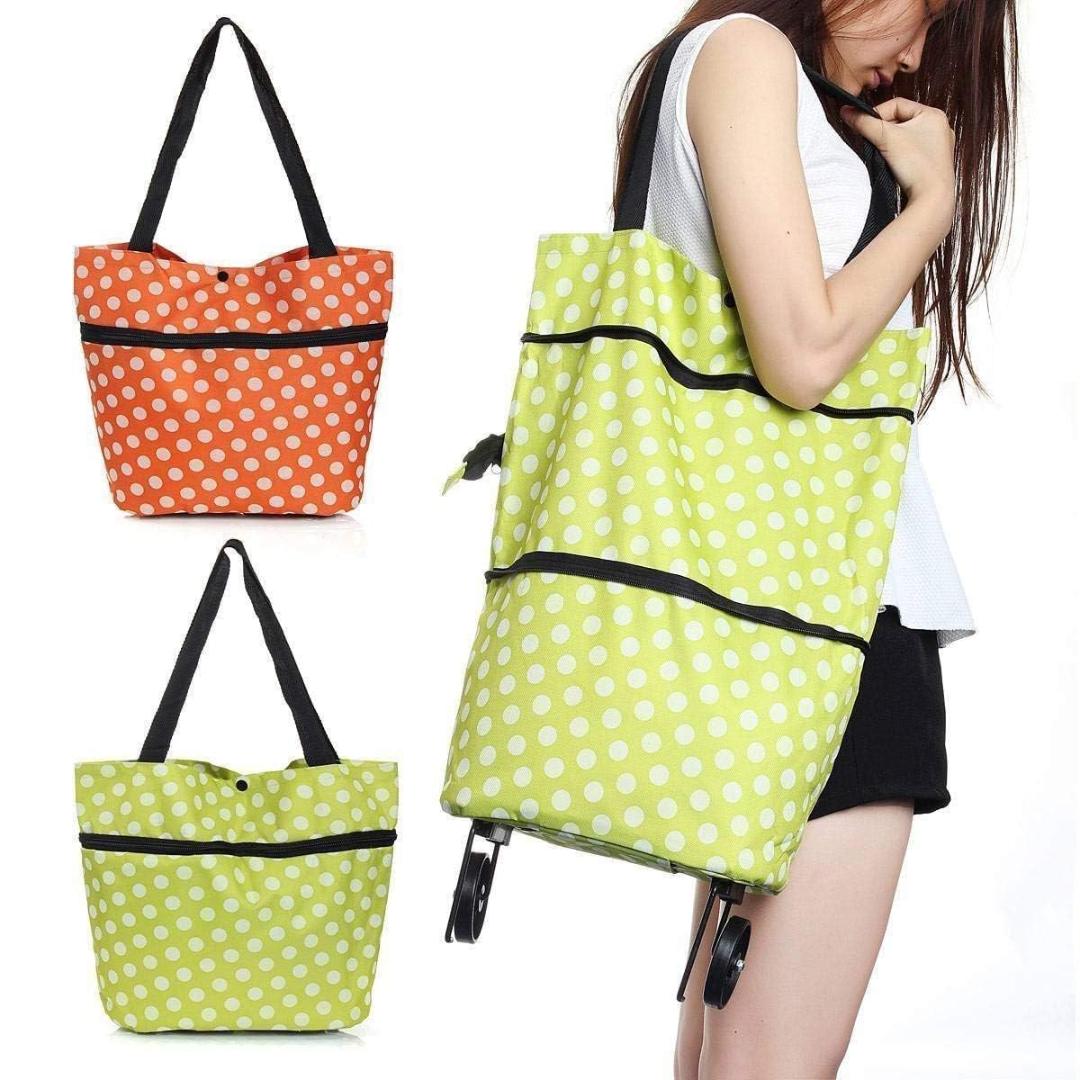 Foldable Trolley Shopping Bag with Wheels for Travel & Groceries