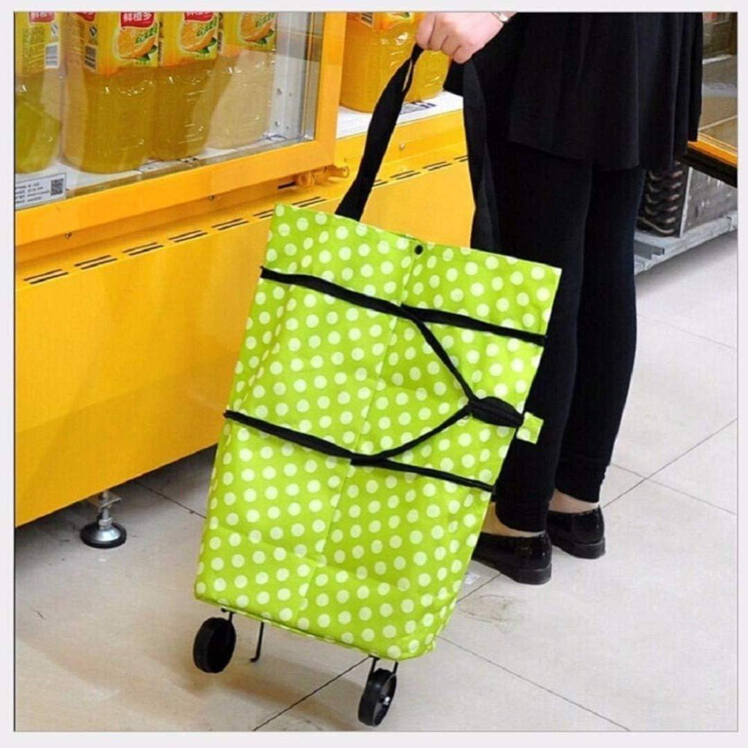Foldable Trolley Shopping Bag with Wheels for Travel & Groceries