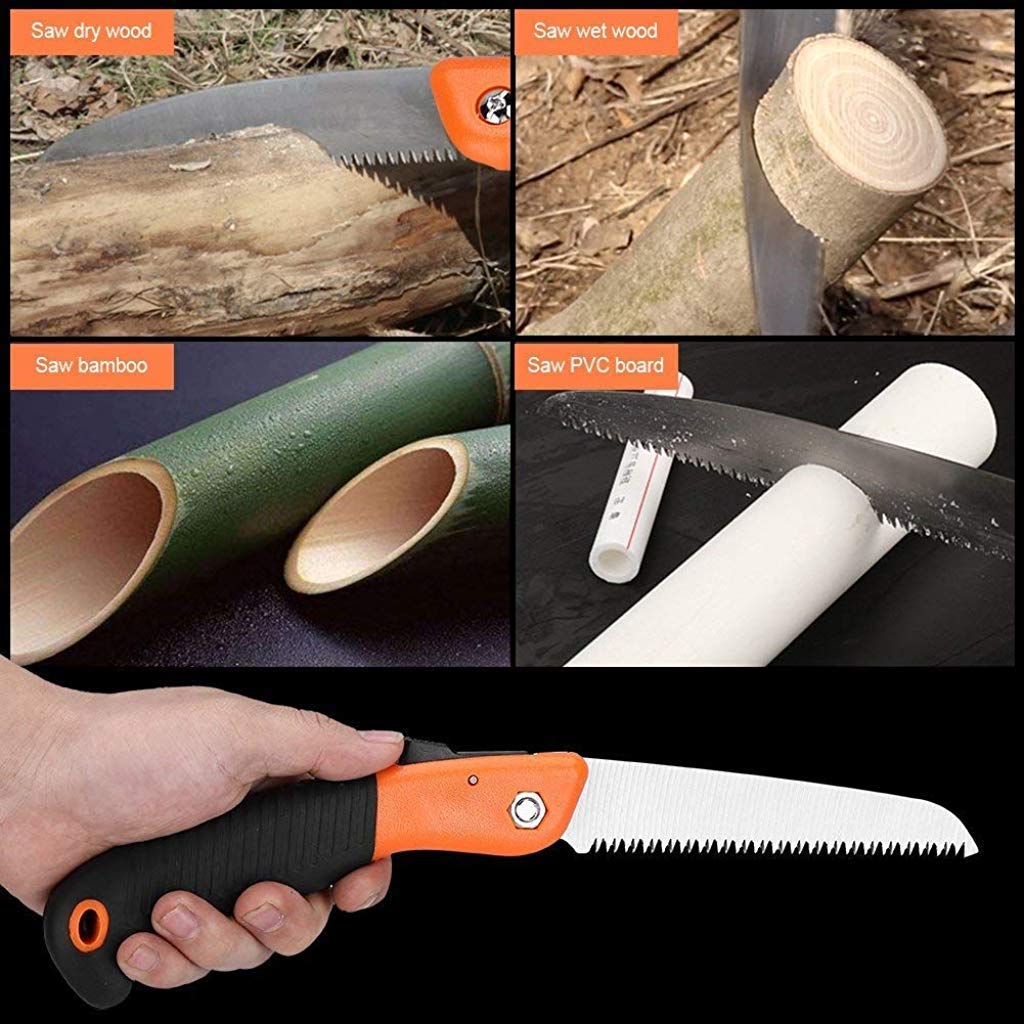 Folding Saw(180 mm) for Trimming, Pruning, Camping. Shrubs and Wood