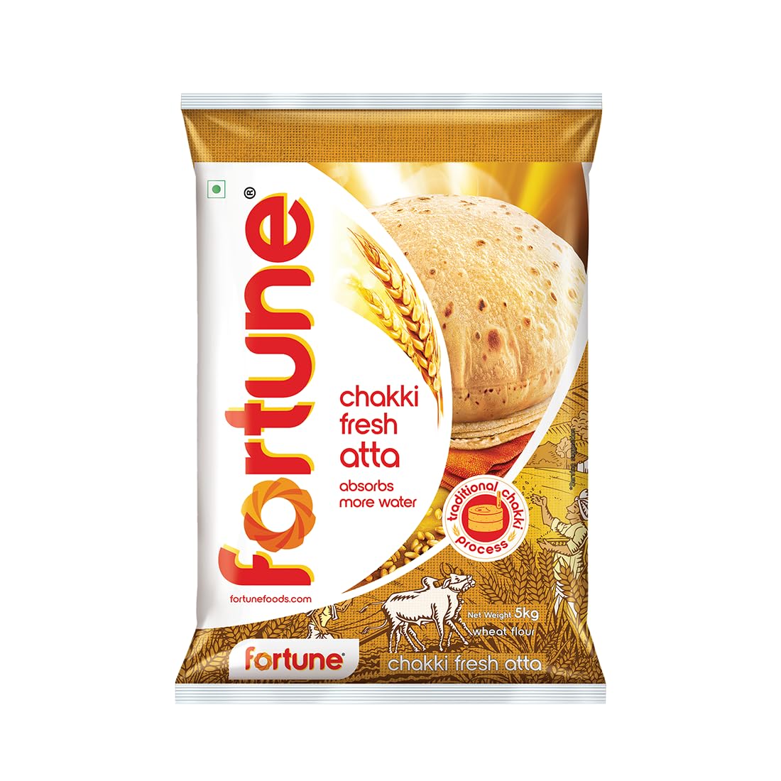 Fortune Fresh (100% Atta, 0% Maida) Chakki Atta, 5 kg
