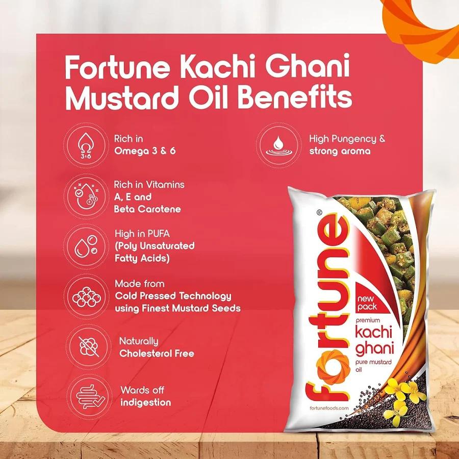 Fortune Premium Kachi Ghani Pure Mustard Oil (910 g)