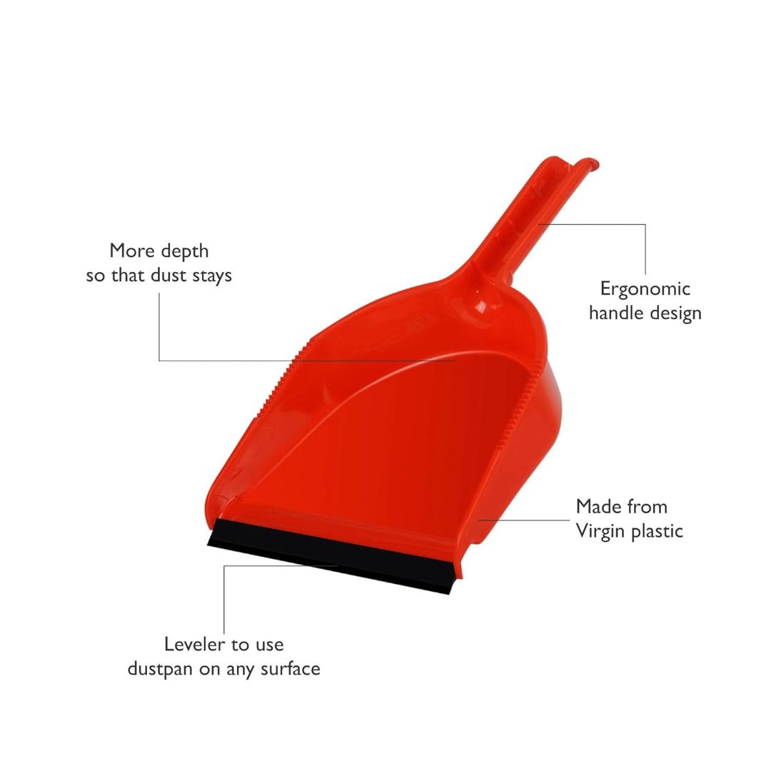 Gala Dustpan for Floor Cleaning (Plastic, Red)