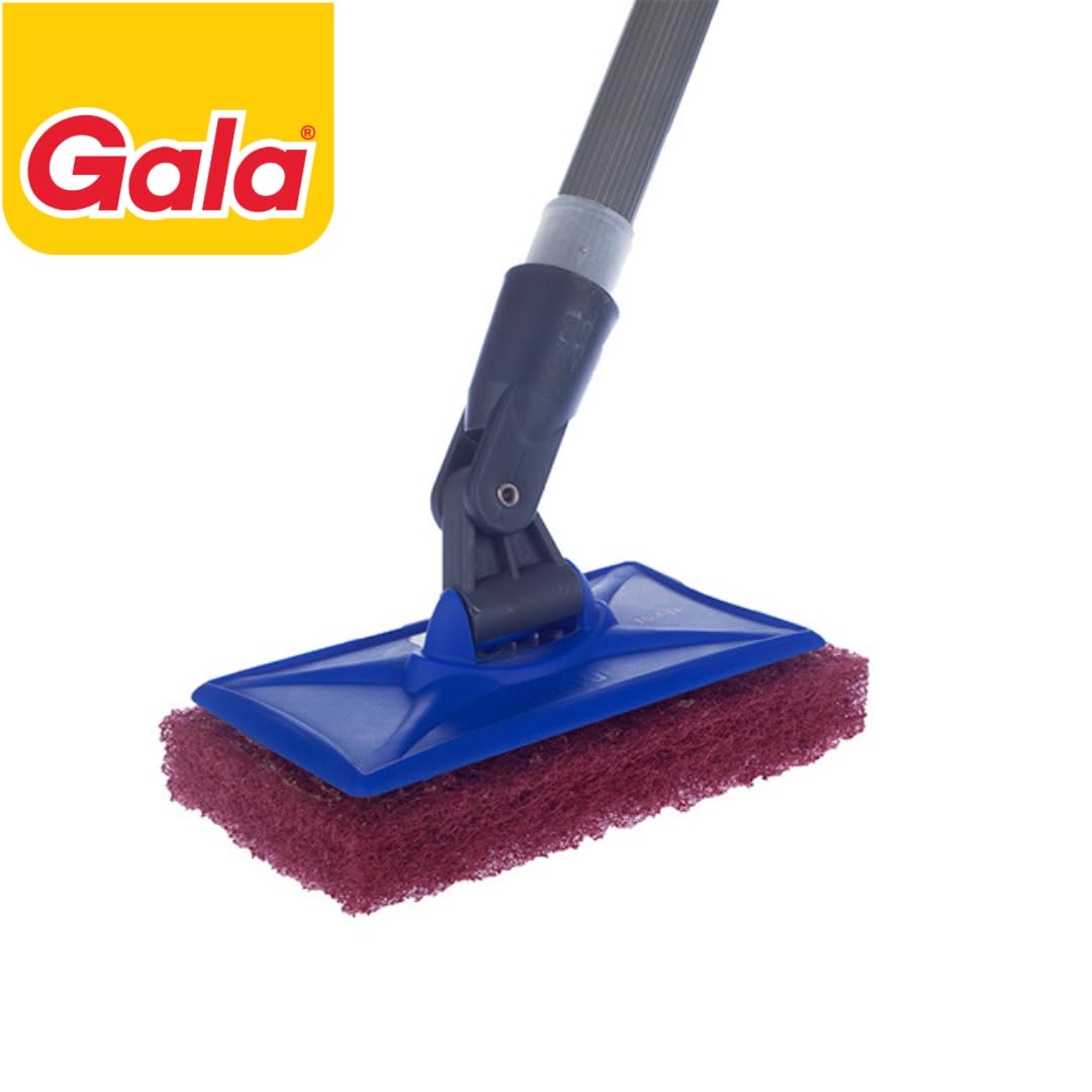 Gala Long Handle Floor & Tile Scrubber (Plastic, Multicolour)
