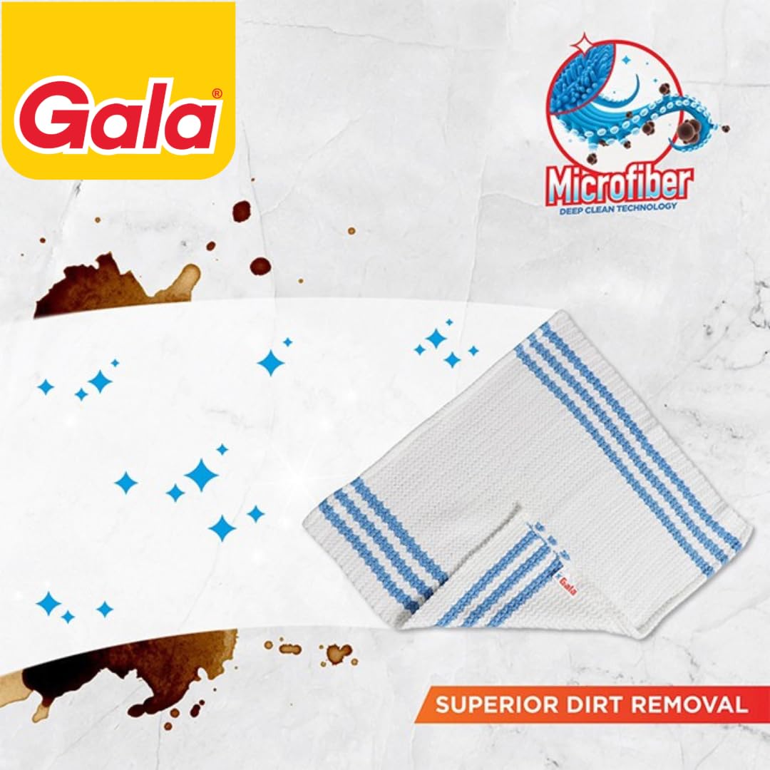 Gala Microfiber Advance Floor Cloth (Microfiber, White, Blue)