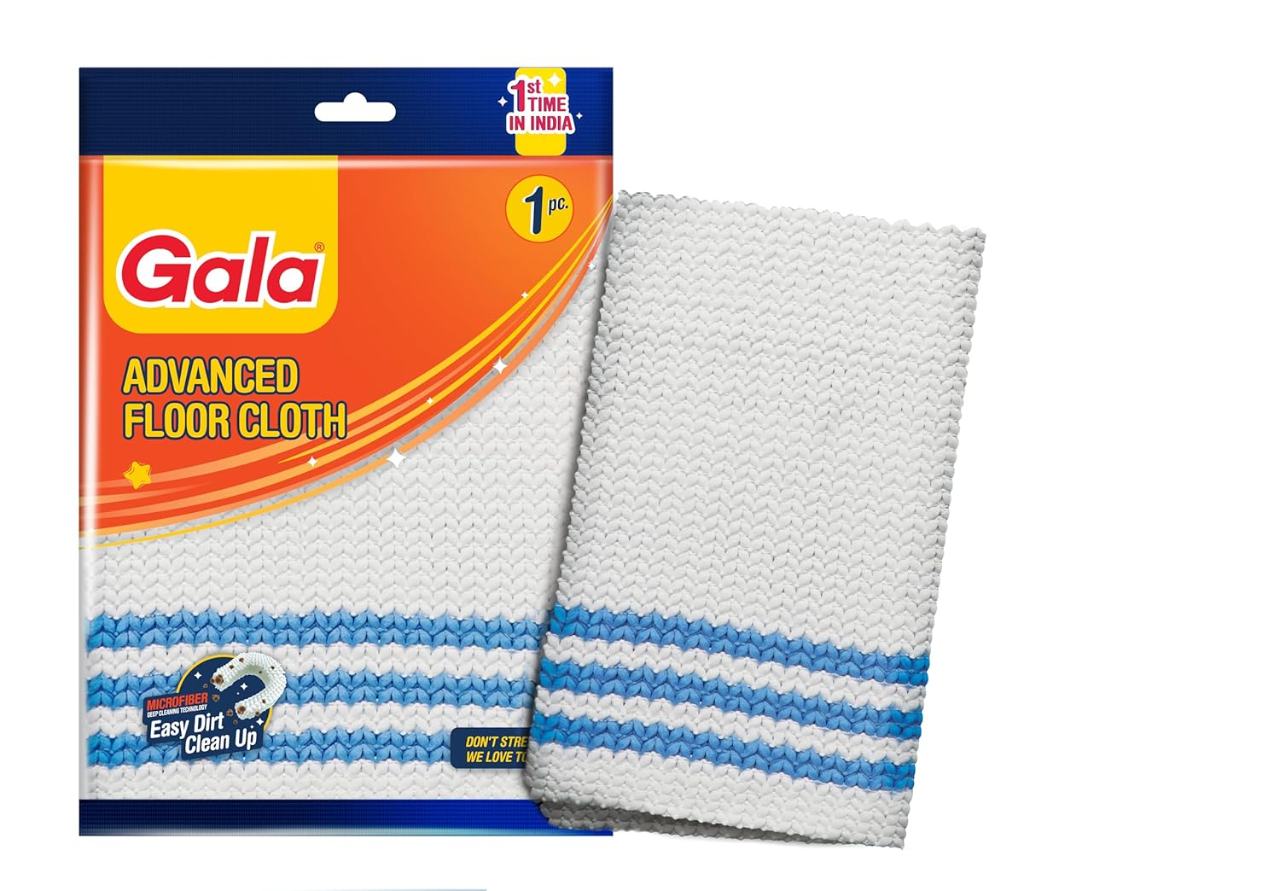 Gala Microfiber Advance Floor Cloth (Microfiber, White, Blue)