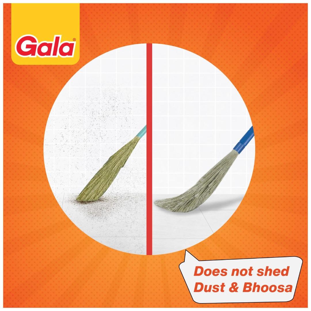 Gala No Dust Floor Broom, Jhadu (Plastic & Grass)