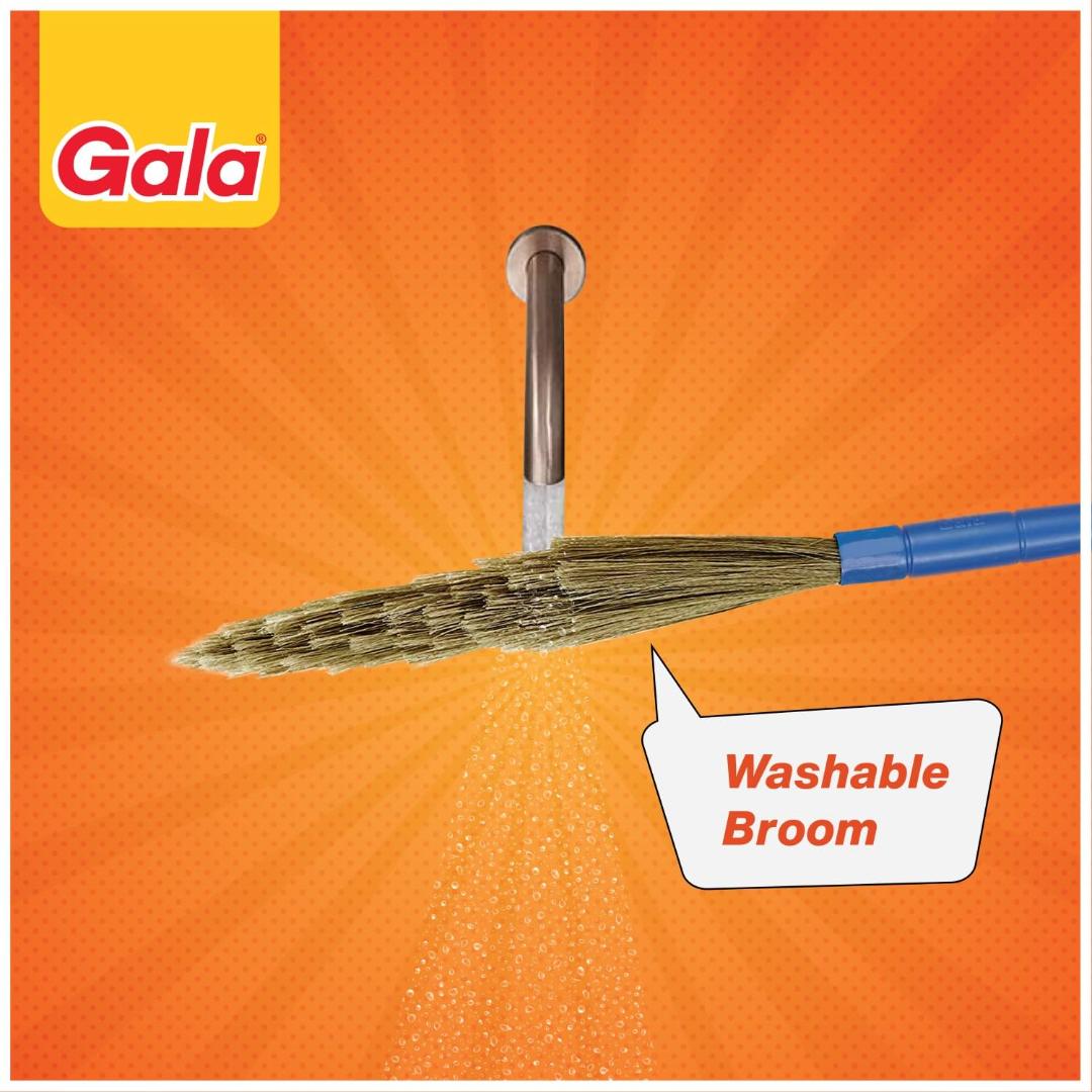 Gala No Dust Floor Broom, Jhadu (Plastic & Grass)