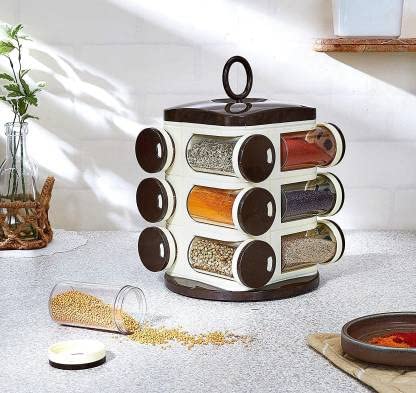 Ganesh 12-Jar Revolving Spice Rack Masala Box