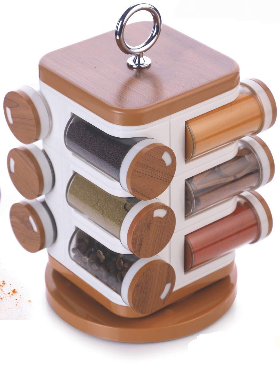 Ganesh 12-Jar Revolving Spice Rack Masala Box