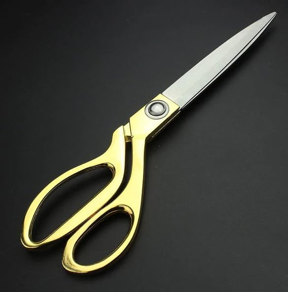Gold Plated Professional Cloth Cutting Scissors - Heavy Duty & Sharp