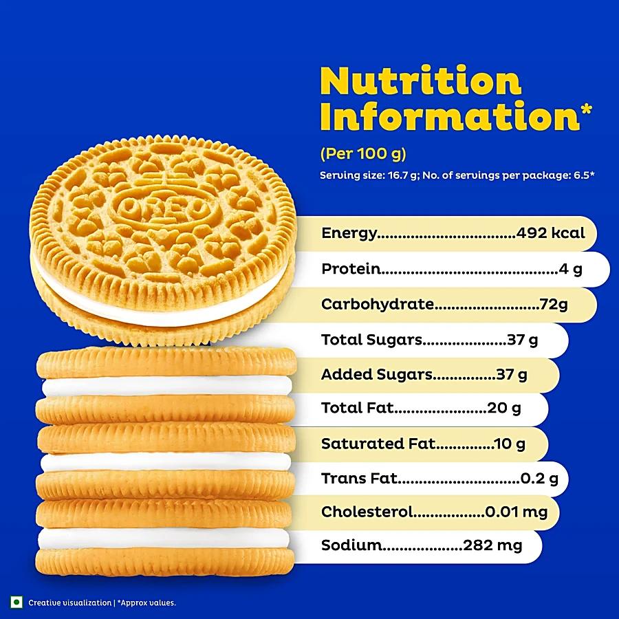 Golden Vanilla Sandwich Cream Oreo Biscuits 108.55g