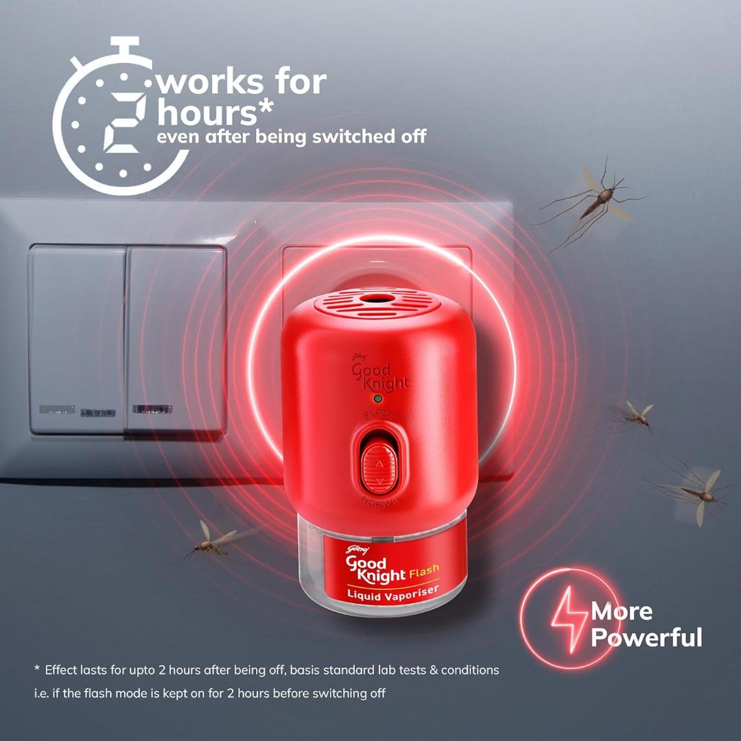 Good Knight Flash Liquid Vaporiser Mosquito Killer Machine with 3 Refills - Combo Pack,(3*45ml)