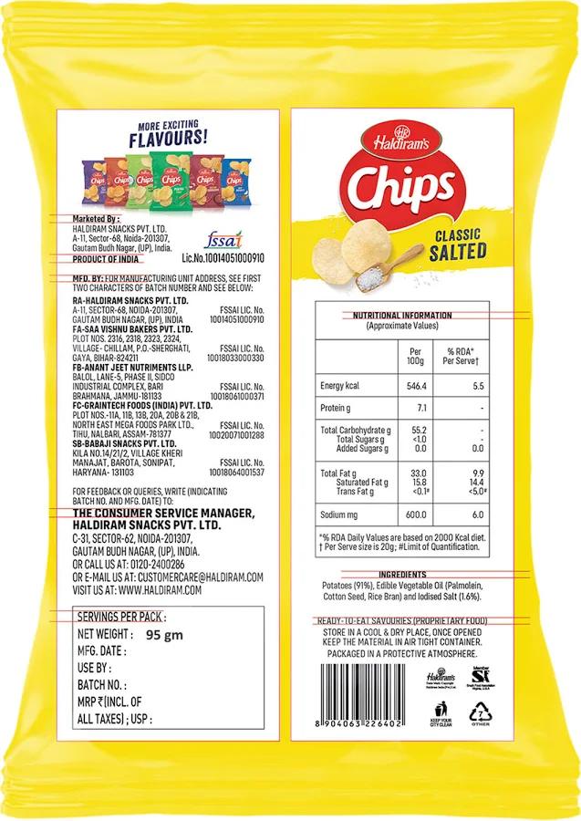 Haldiram's Nagpur Halke Fulke Salted Potato Chips 35gm