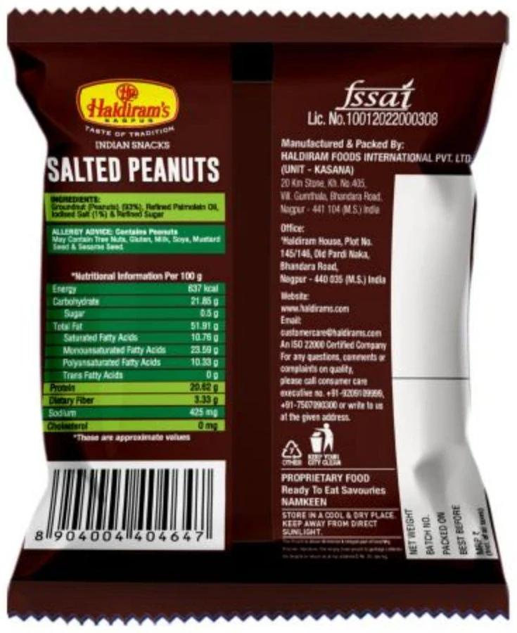 Haldiram's Peanuts Namkeen - Salted, 34 g