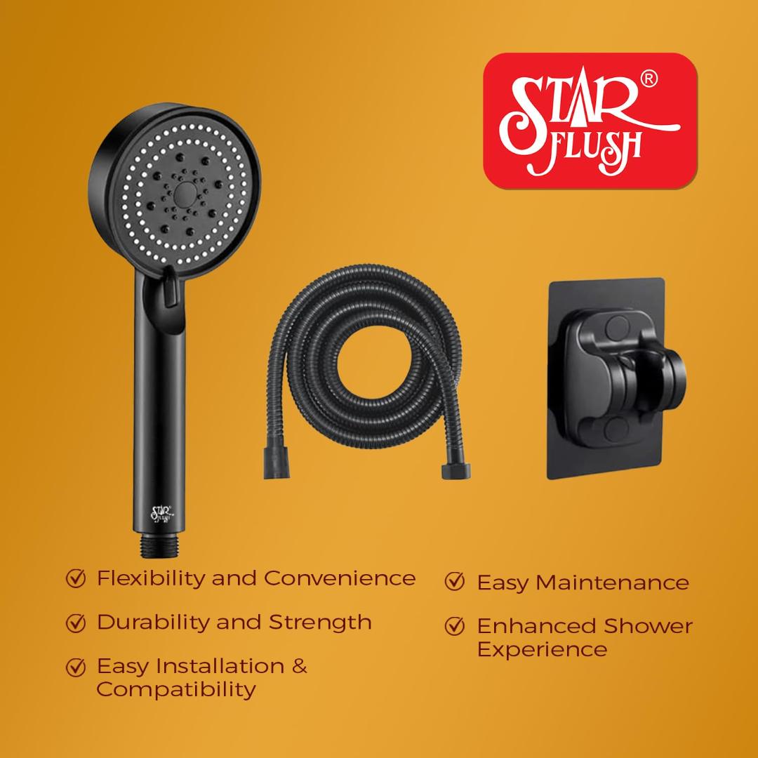 Handheld Bathroom Shower Head with 143cm Flexible Stainless Steel Hose