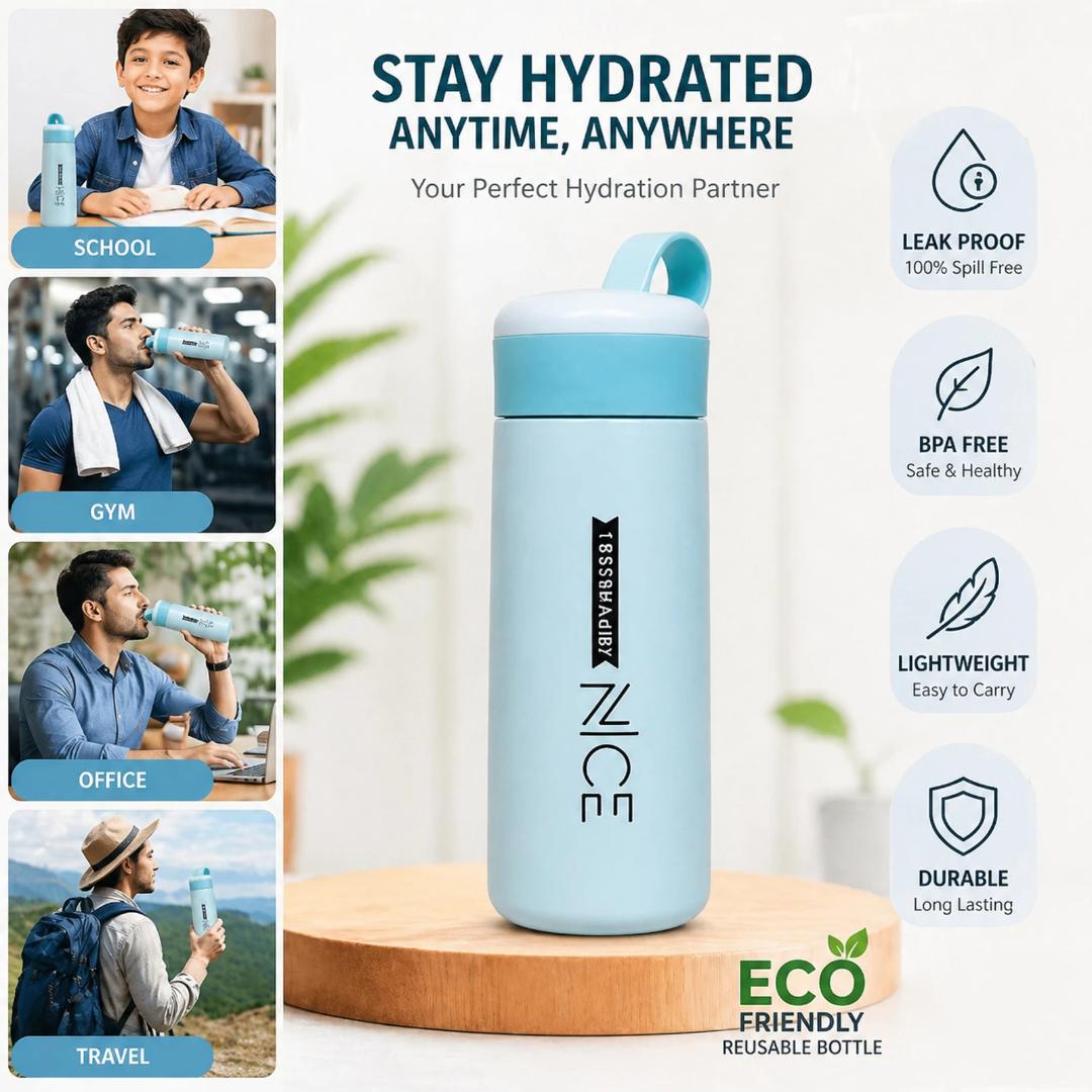 Hydrozilla 400ML Leak-Proof Plastic Water Bottle for Kids - Mix Colors
