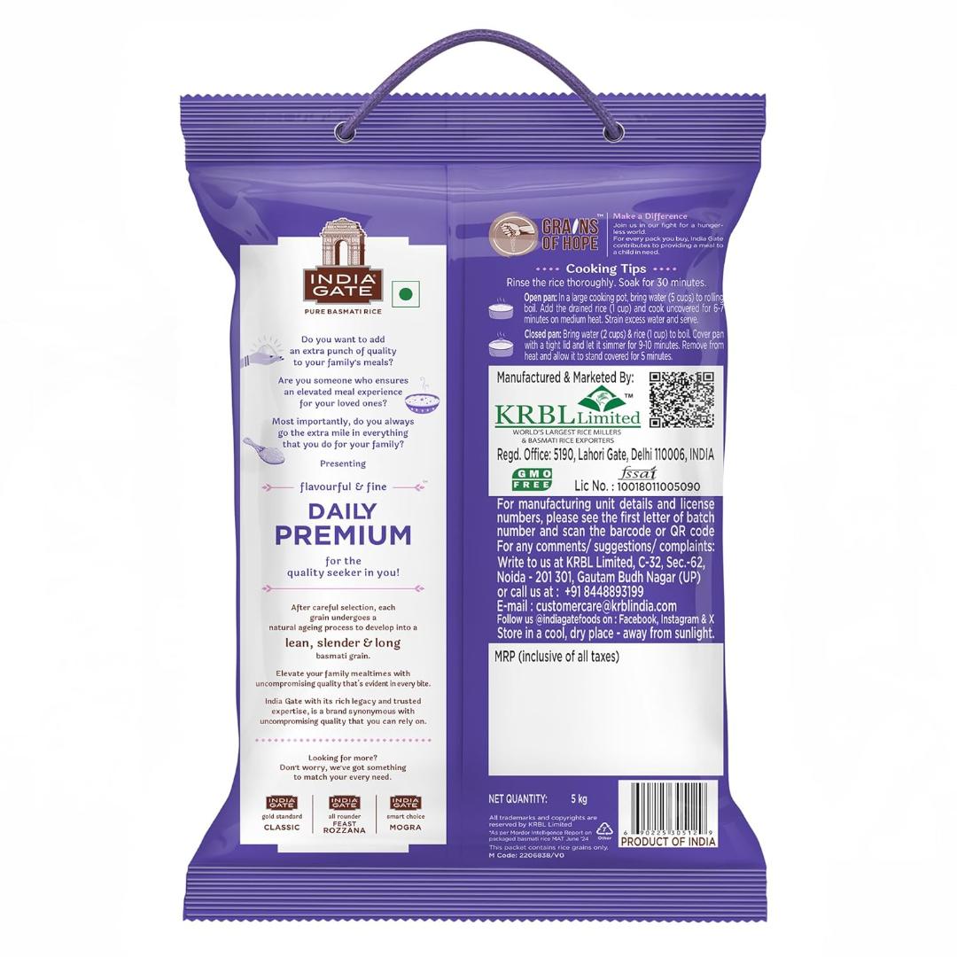 India Gate Daily Premium Basmati Rice (Long Grain) 5kg