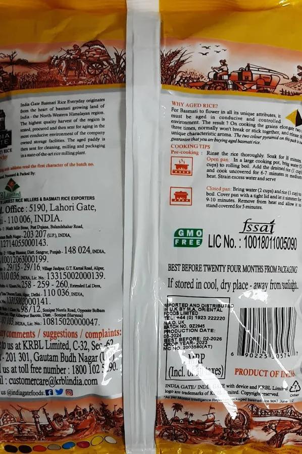 India Gate Everyday Basmati Rice (Medium Grain) 1kg
