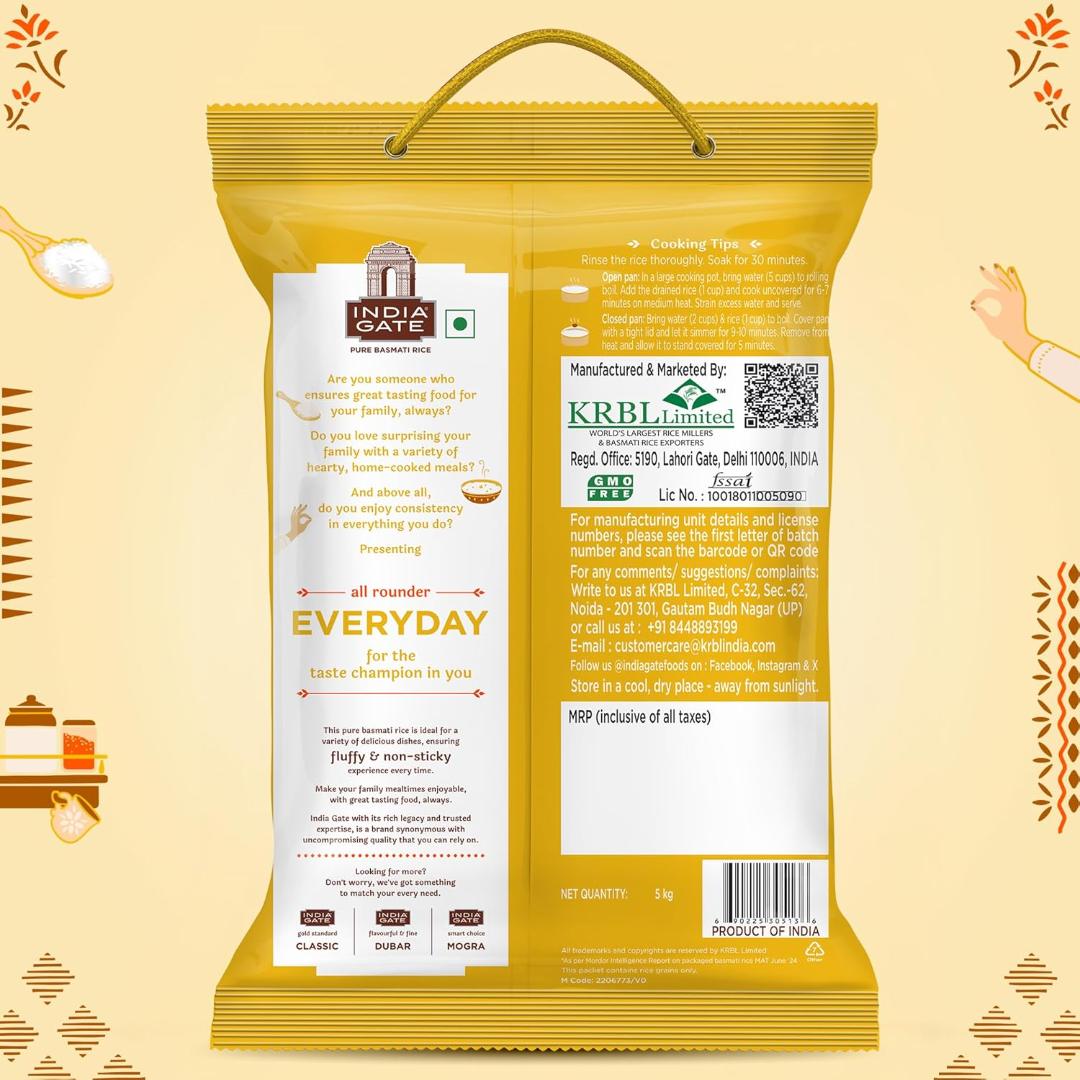 India Gate Everyday Basmati Rice (Medium Grain) 5kg