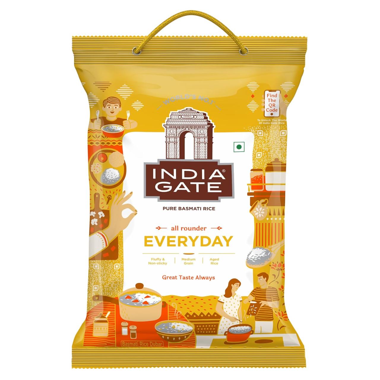 India Gate Everyday Basmati Rice (Medium Grain) 5kg