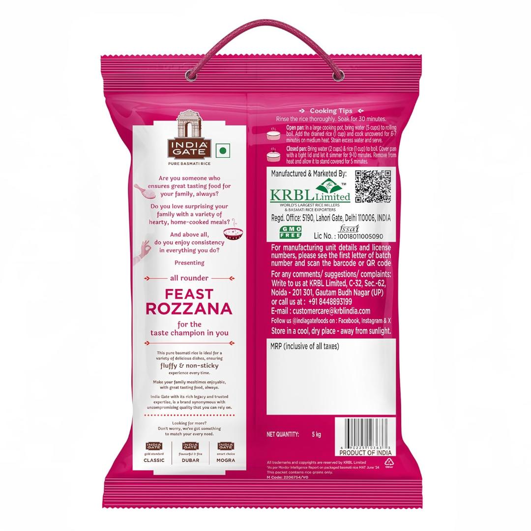 India Gate Feast Rozana Basmati Rice (Medium Grain) 5kg