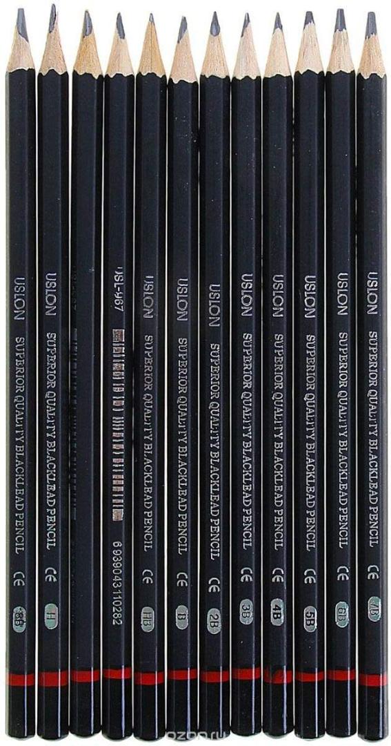 INOVERA (LABEL) 12 Set Professional Drawing Art Sketch Graphite Pencils, 2H, H, F, Hb, B, 2B, 3B, 4B, 5B, 6B, 7B, 8B, Black (Pack Of 1 (12 Pencils))