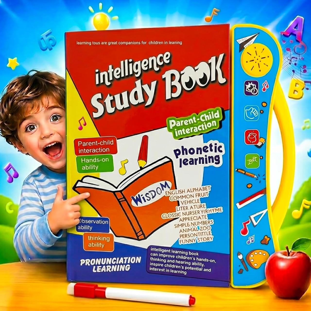 Interactive Musical Learning Book for Kids – Alphabets & Numbers