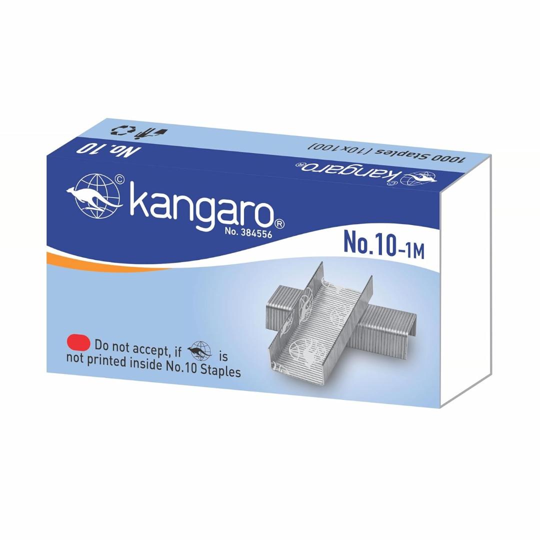 Kangaro Desk Essentials HD-10D & 10/1M Staples Combo | Standard Stapler with Quick Loading Mechanism | Sturdy & Durable for Long Time Use | Color May Vary, Pack of 1