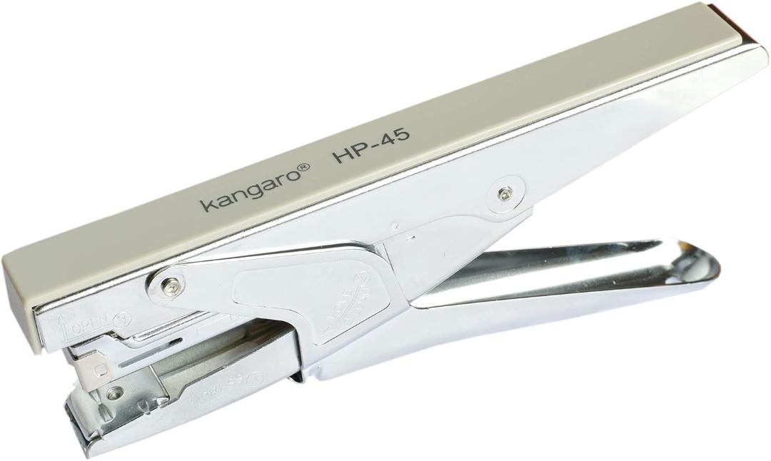 Kangaro HP-45 Desk Essentials All Metal Stapler| With 4 Packet of 24/6 Pins | Sturdy & Durable | Suitable for 30 Sheets | Perfect for Home, School & Office | Pack of 1 | Color May Vary