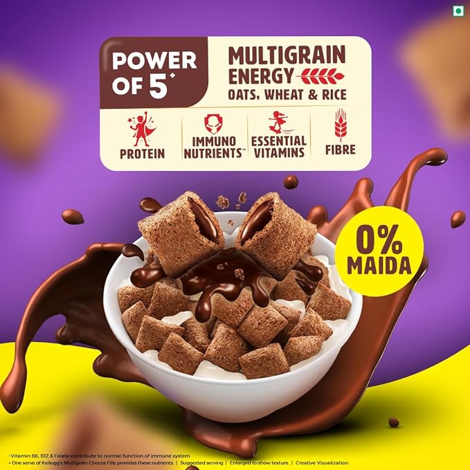 Kellogg's Double Chocolaty Fills Chocos (Crunchy Outside, Creamy Inside) 250g