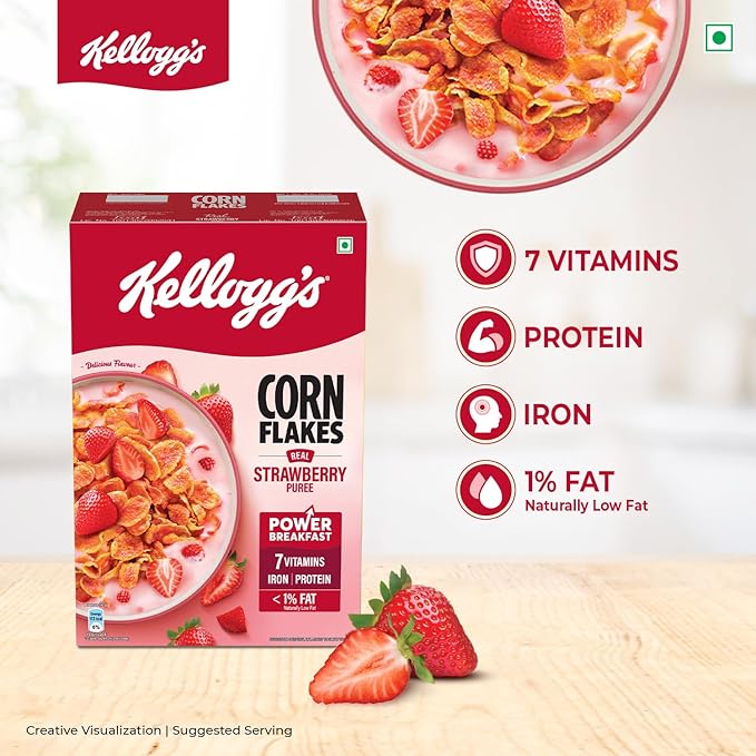 Kellogg's Strawberry Puree Corn Flakes 300g