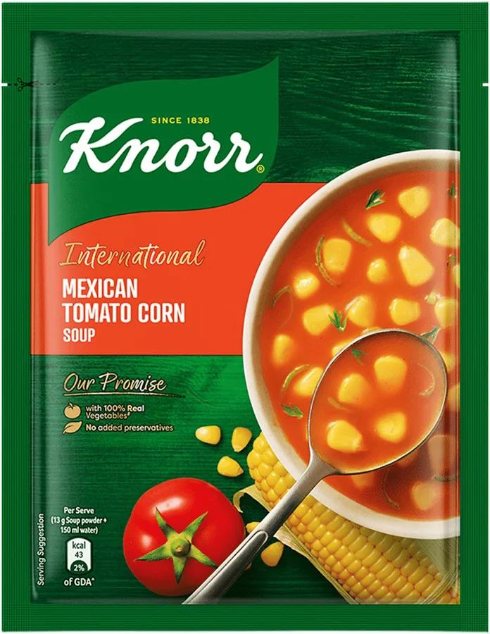 Knorr International Mexican Tomato Corn Soup with No Added Preservatives 50g