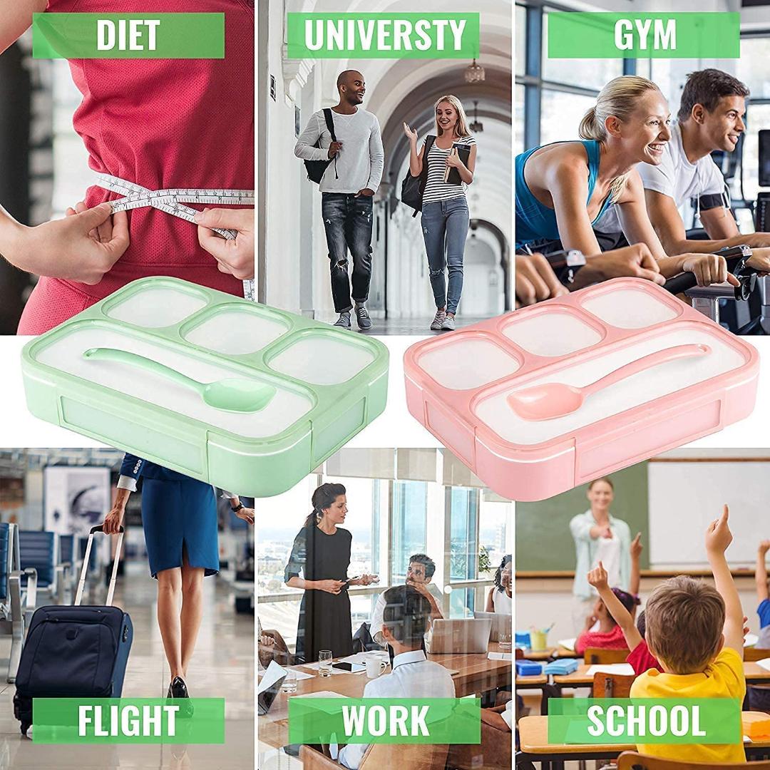 Leak-Proof Lunch Box with 4 Compartments for School & Office Use