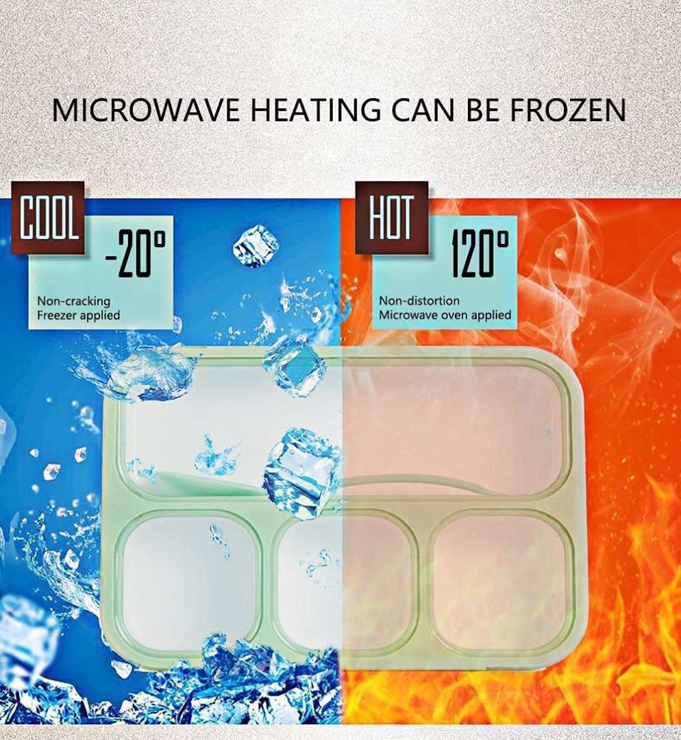 Leak-Proof Lunch Box with 4 Compartments for School & Office Use