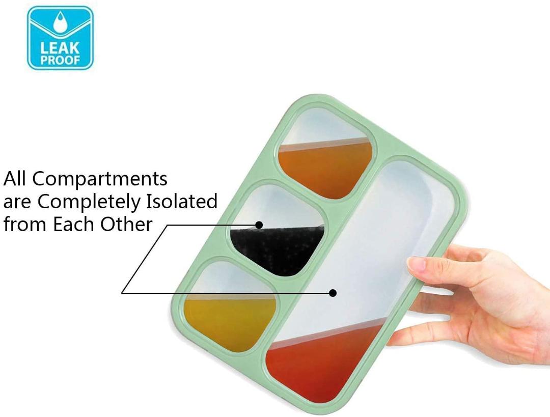 Leak-Proof Lunch Box with 4 Compartments for School & Office Use