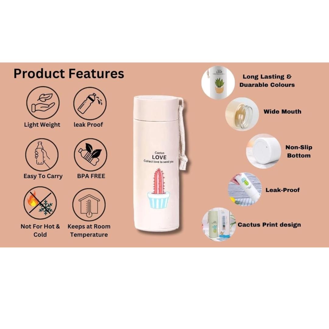 Leakproof 450ml Glass Water Bottle for Outdoor & Sports